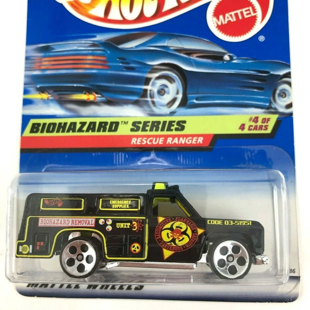 Hot Wheels Biohazard Series Rescue‎ Ranger Truck Black Die Cast 1/64 Scale #720
